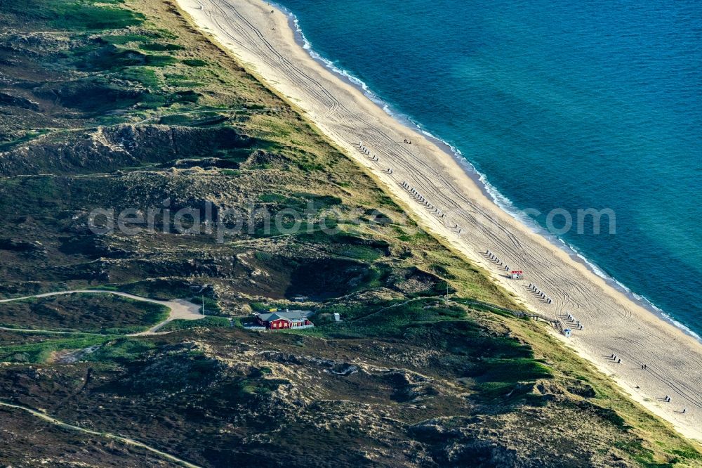 Rantum (Sylt) from above - Building of the restaurant Tadjem Deel in Rantum (Sylt) in the state Schleswig-Holstein, Germany