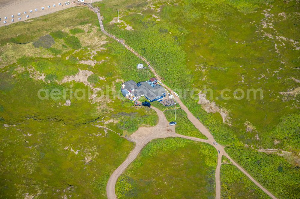 Aerial image Rantum (Sylt) - Building of the restaurant Tadjem Deel in Rantum (Sylt) in the state Schleswig-Holstein, Germany