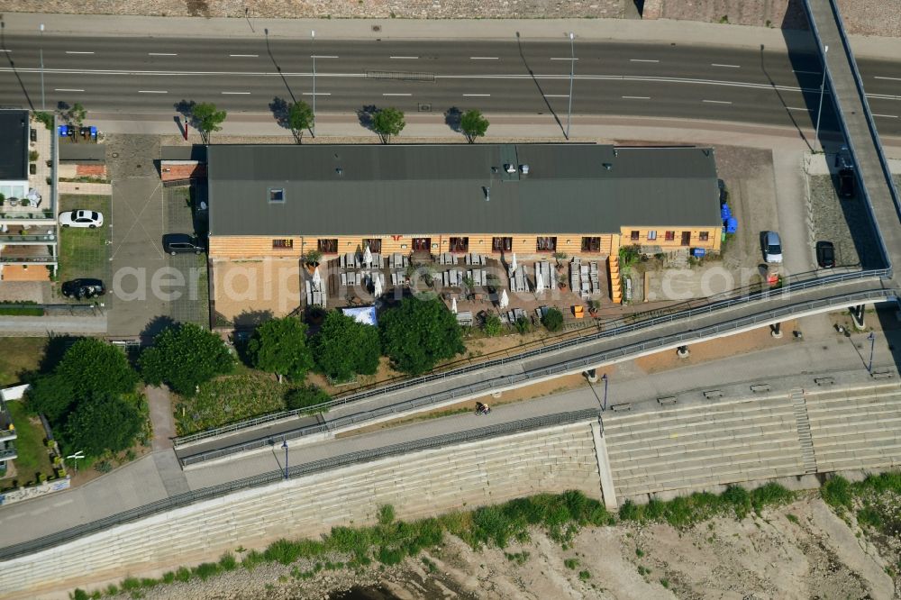 Aerial image Magdeburg - Building of the restaurant Toro Grosso on Schleinufer in Magdeburg in the state Saxony-Anhalt, Germany