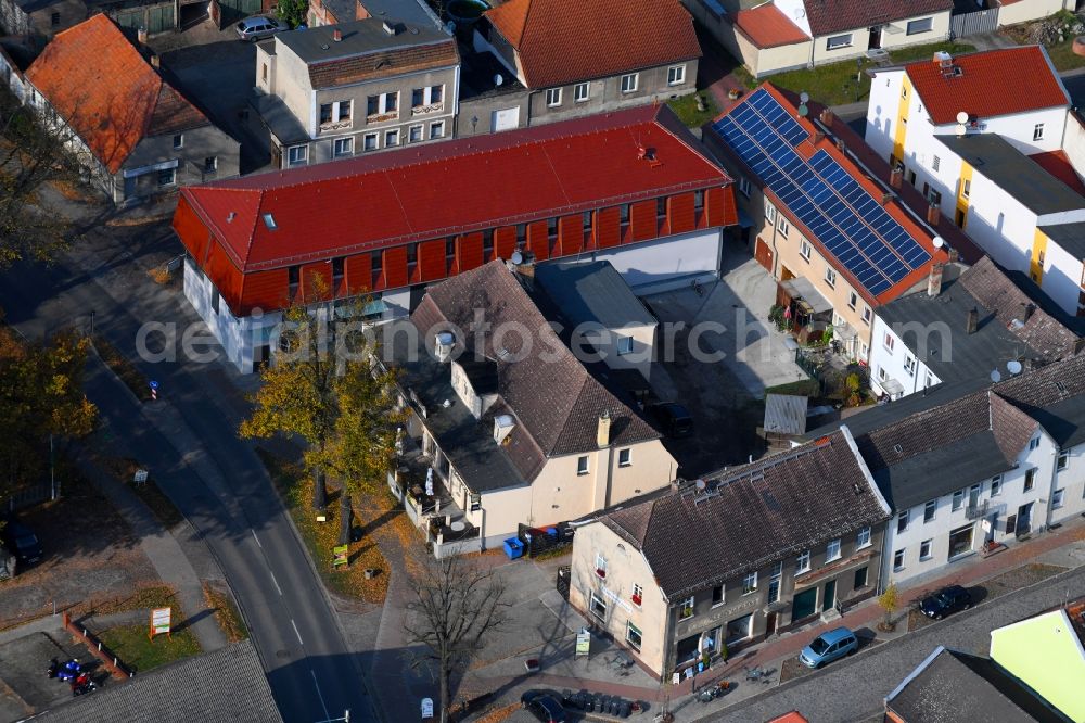 Werneuchen from above - Building of the restaurant Ristorante Venezia in Werneuchen in the state Brandenburg, Germany