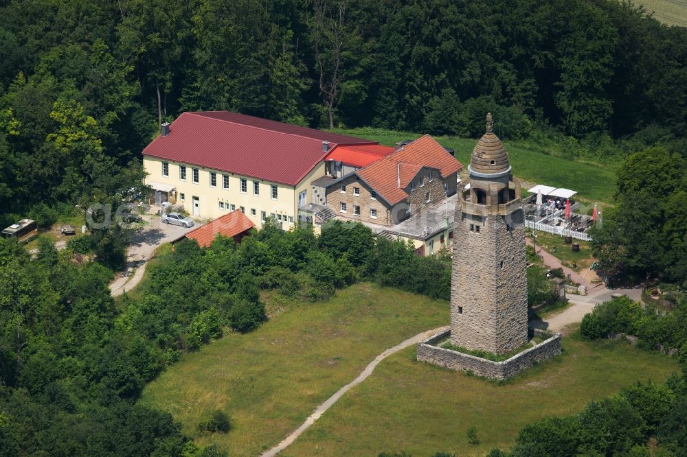 Aerial photograph Bad Kissingen - Building of the restaurant of Wittelsbacher Turm Braeu GmbH in Bad Kissingen in the state Bavaria, Germany