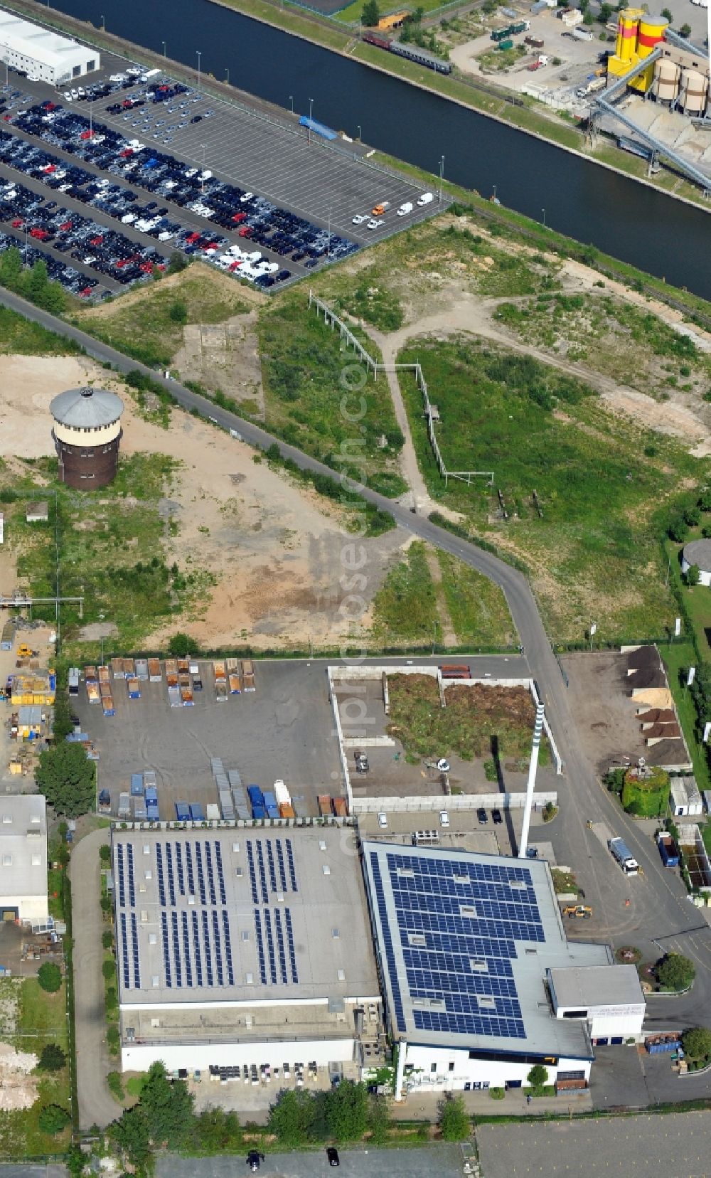 Frankfurt am Main from above - View of the building of the Rhein-Main Biokompost GmbH in Frankfurt am Main in the state Hesse