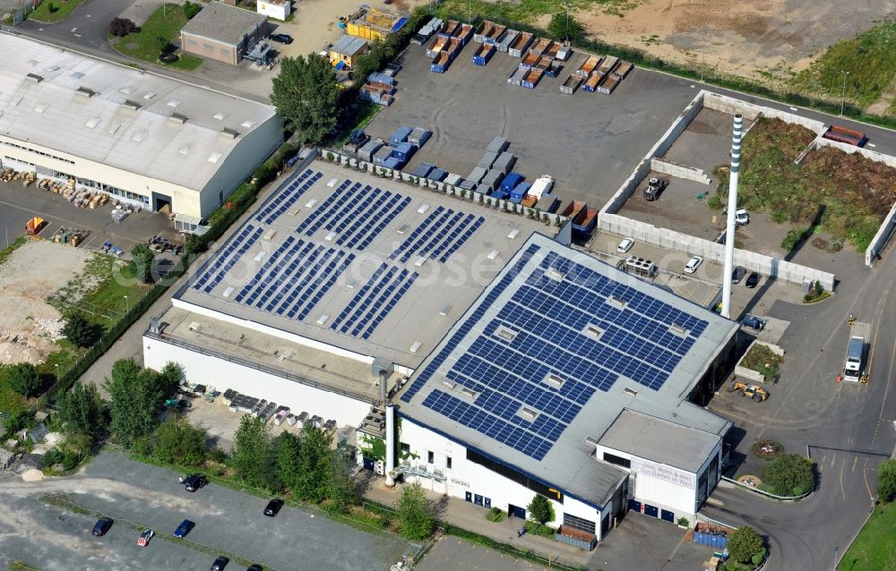 Aerial image Frankfurt am Main - View of the building of the Rhein-Main Biokompost GmbH in Frankfurt am Main in the state Hesse