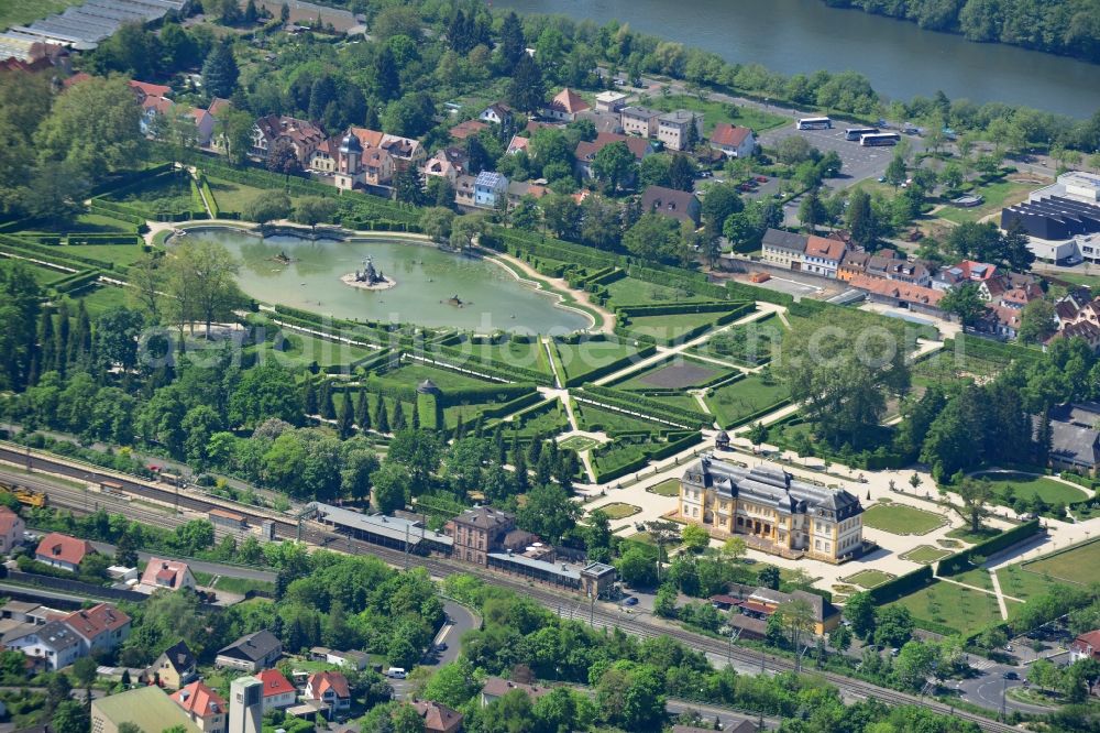 Aerial image Veitshöchheim - Building and Castle Park Castle in Veitshoechheim in the state Bavaria