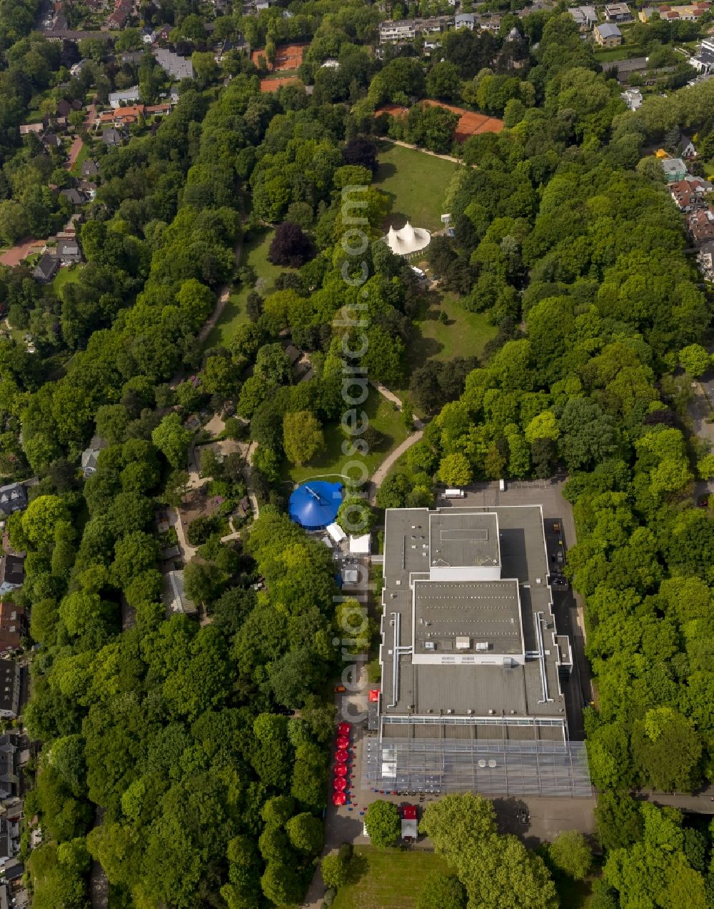 Recklinghausen from the bird's eye view: Building of Ruhrfestspielhaus, seat of the Ruhr Festival 2014 in Recklinghausen in North Rhine-Westphalia