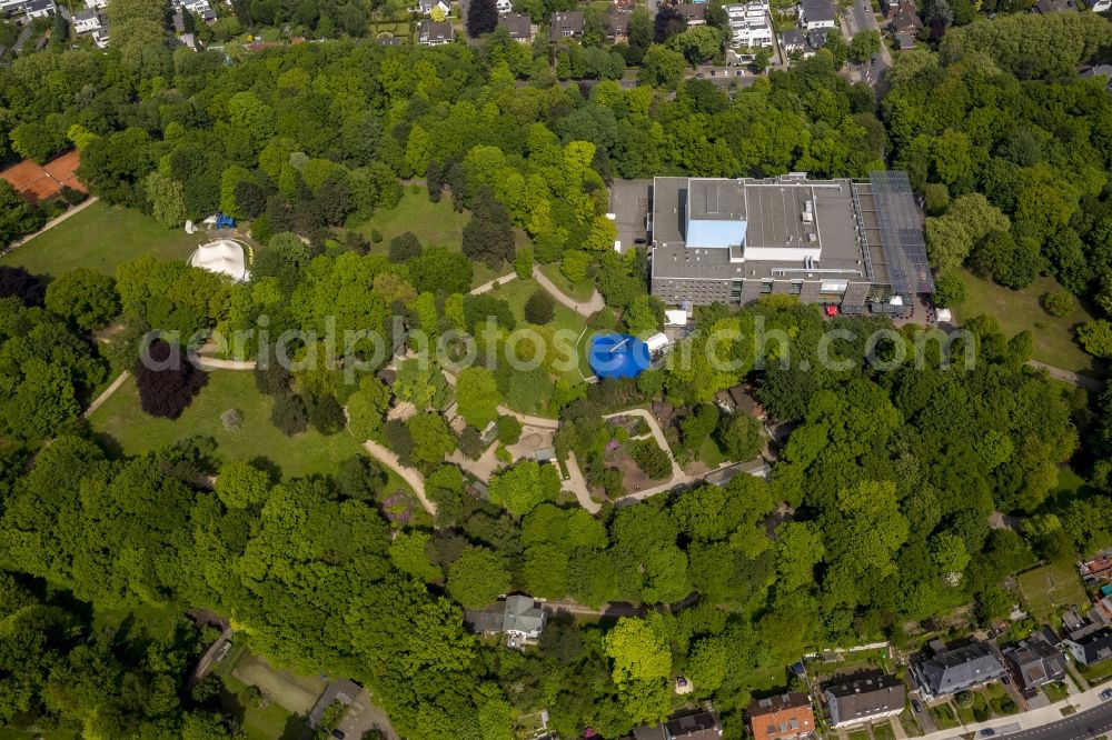 Aerial image Recklinghausen - Building of Ruhrfestspielhaus, seat of the Ruhr Festival 2014 in Recklinghausen in North Rhine-Westphalia