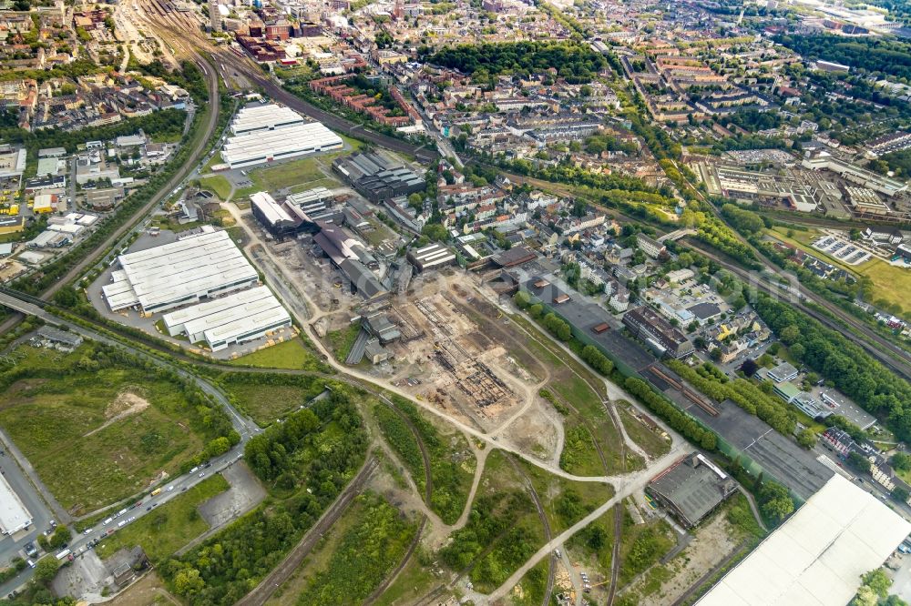 Aerial image Dortmund - Ruin of vacant building on the former Gelaende of Hoesch-Stahl AG in Dortmund in the state North Rhine-Westphalia, Germany