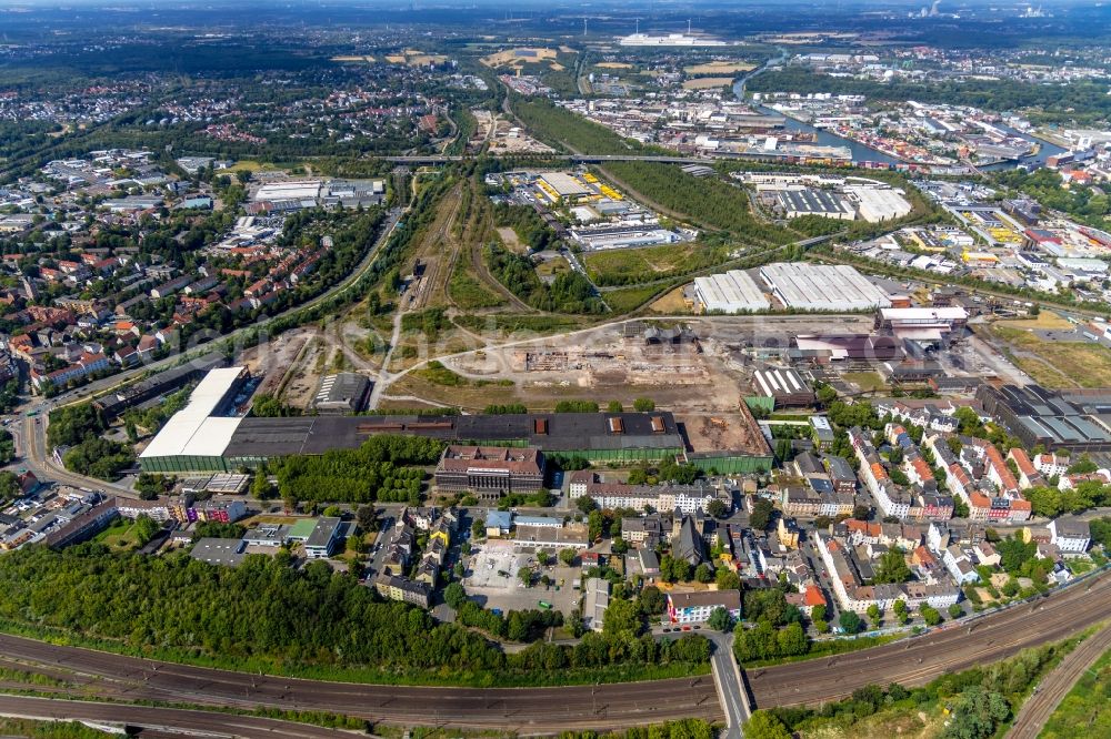 Aerial photograph Dortmund - Ruin of vacant building on the former Gelaende of Hoesch-Stahl AG in Dortmund in the state North Rhine-Westphalia, Germany