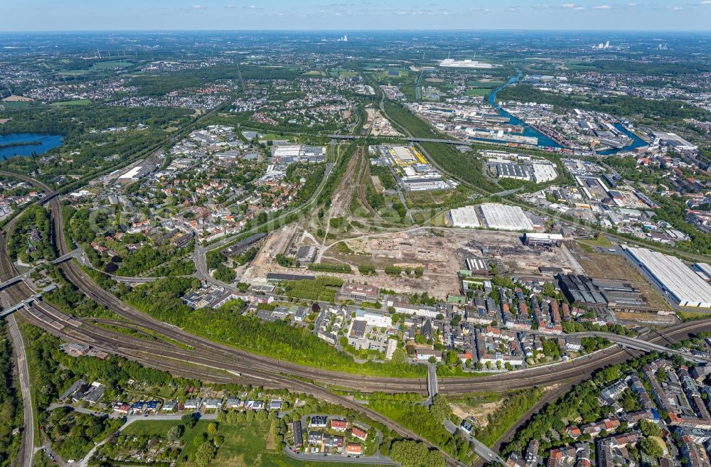 Aerial photograph Dortmund - Ruin of vacant building on the former Gelaende of Hoesch-Stahl AG in Dortmund in the state North Rhine-Westphalia, Germany