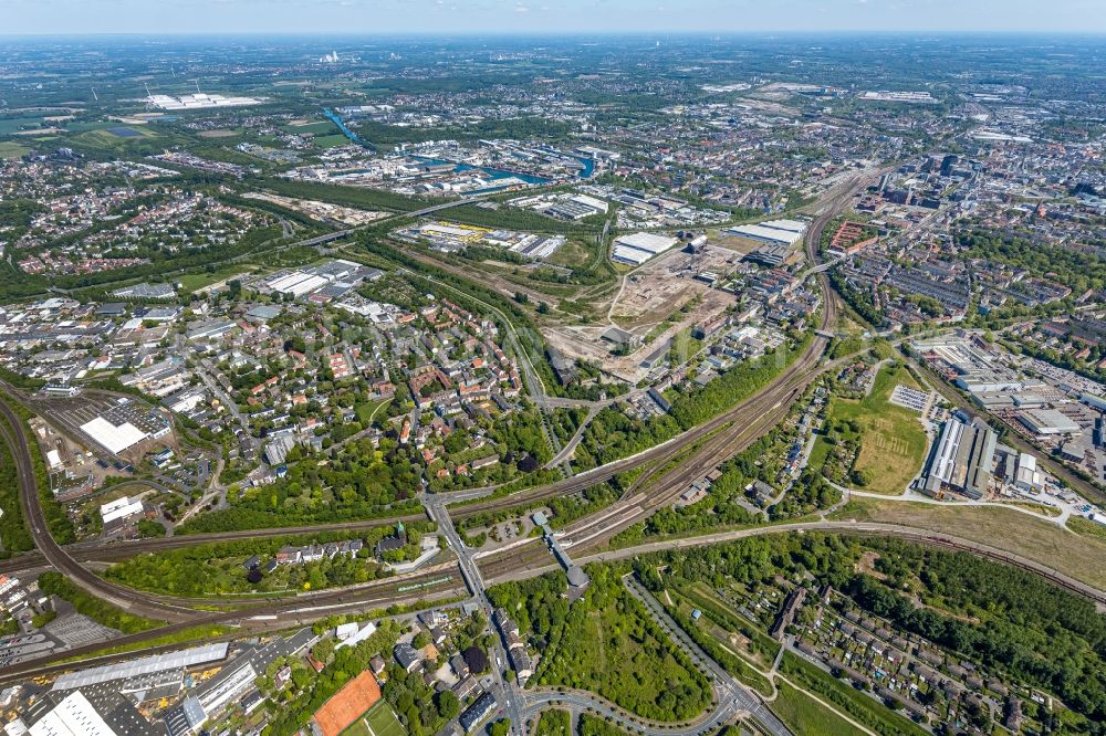 Dortmund from the bird's eye view: Ruin of vacant building on the former Gelaende of Hoesch-Stahl AG in Dortmund in the state North Rhine-Westphalia, Germany