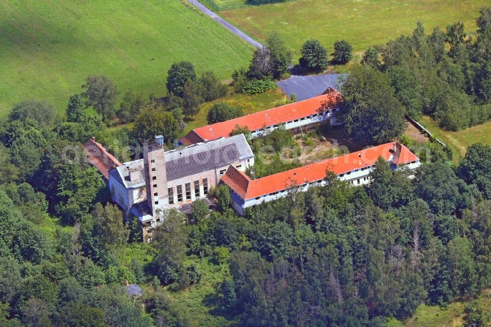 Aerial image Ottendorf - Ruin of vacant building Endlerkuppe in Ottendorf in the state Saxony, Germany