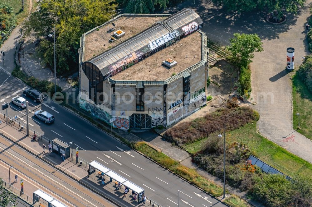 Leipzig from the bird's eye view: Ruin of vacant building on Rossplatz in the district Zentrum-Sued in Leipzig in the state Saxony, Germany