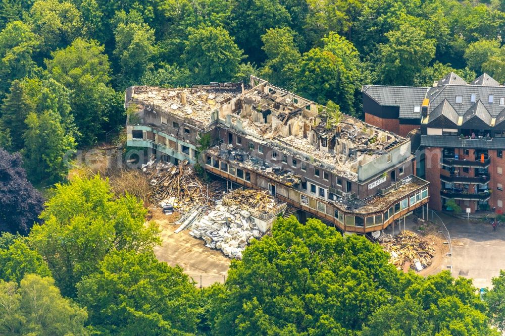 Haltern am See from above - Ruin of vacant building on Hullerner Strasse in Haltern am See in the state North Rhine-Westphalia, Germany