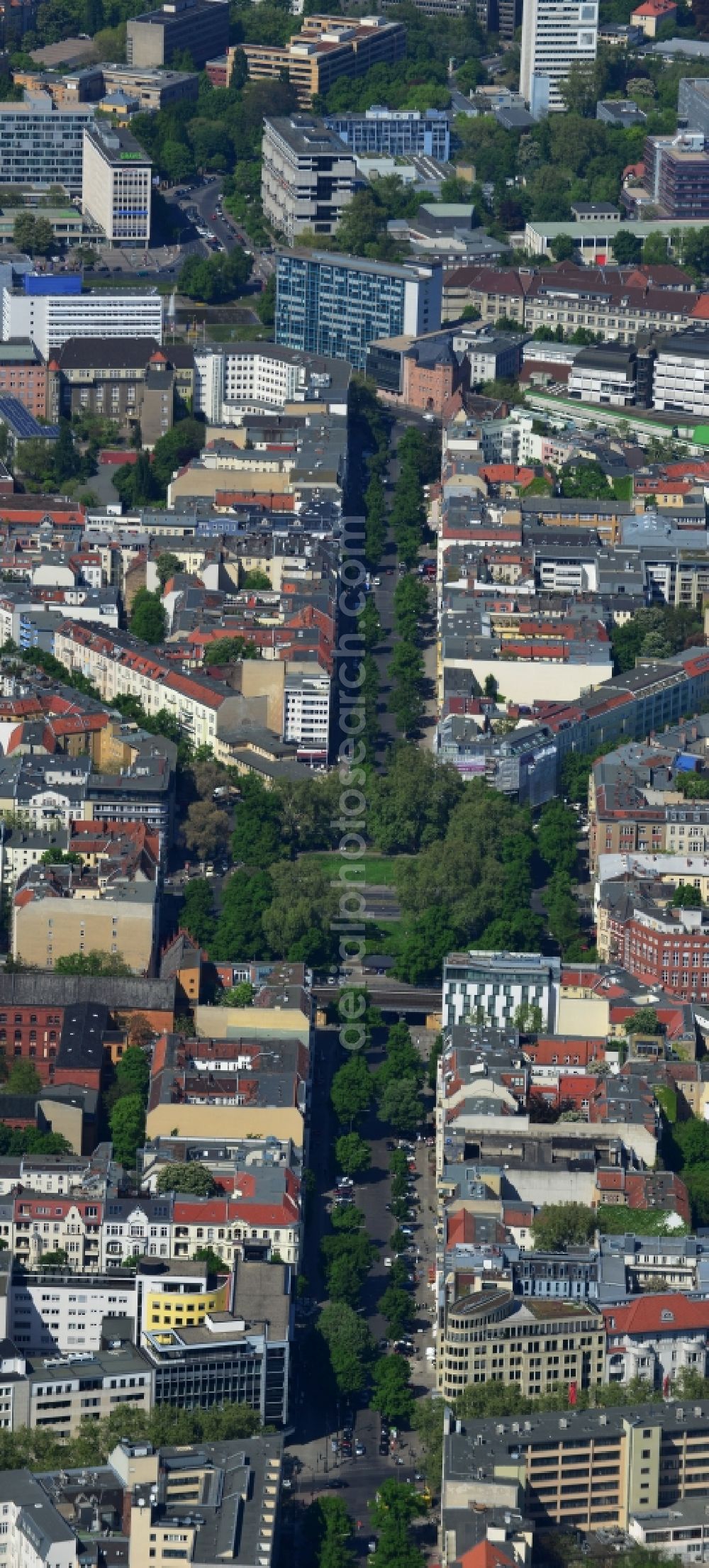 Berlin from above - View of Building on Savigny Platz on Kant street in the Charlottenburg district in Berlin