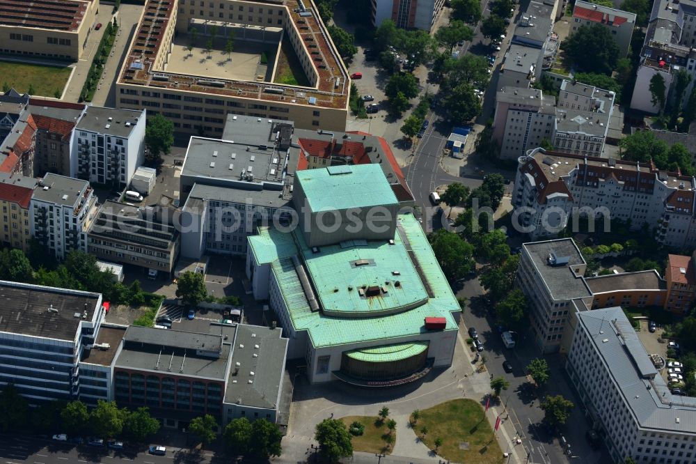 Aerial image Berlin - View of the Schiller Theater. This playhouse was built from 1905 to 1906 and was closed in 1993. Today the building is rented as a venue and for theater