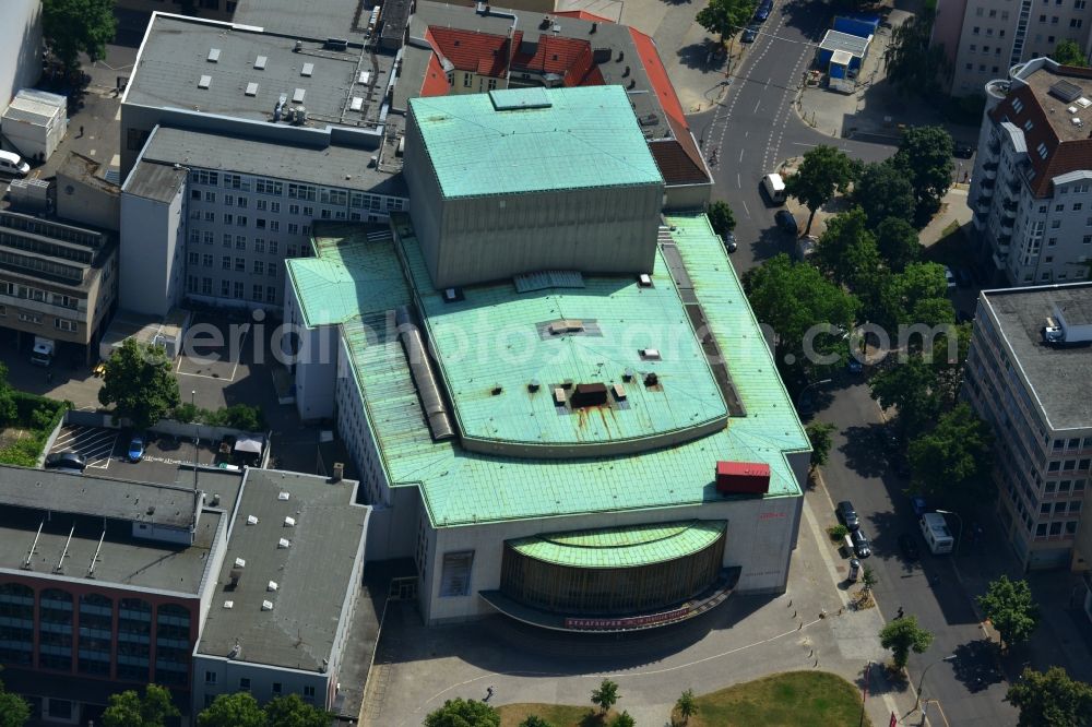 Aerial photograph Berlin - View of the Schiller Theater. This playhouse was built from 1905 to 1906 and was closed in 1993. Today the building is rented as a venue and for theater