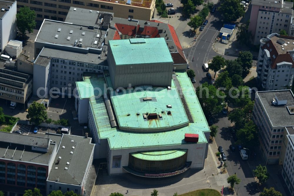 Berlin from above - View of the Schiller Theater. This playhouse was built from 1905 to 1906 and was closed in 1993. Today the building is rented as a venue and for theater