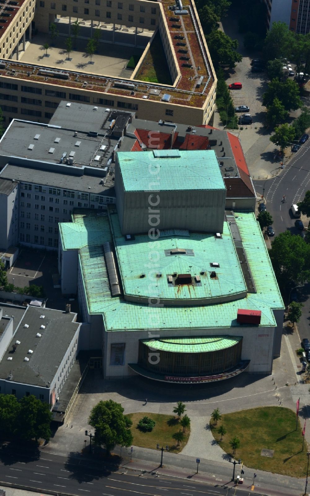 Berlin from the bird's eye view: View of the Schiller Theater. This playhouse was built from 1905 to 1906 and was closed in 1993. Today the building is rented as a venue and for theater