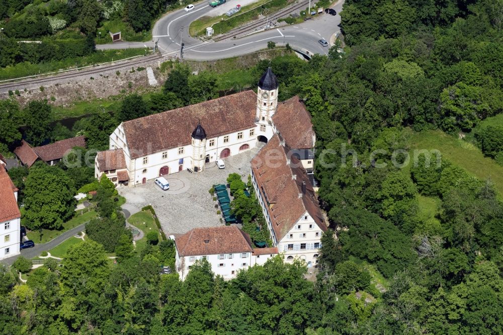 Haigerloch from the bird's eye view: Castle hotel building Schloss Haigerloch in Haigerloch in the state Baden-Wuerttemberg, Germany