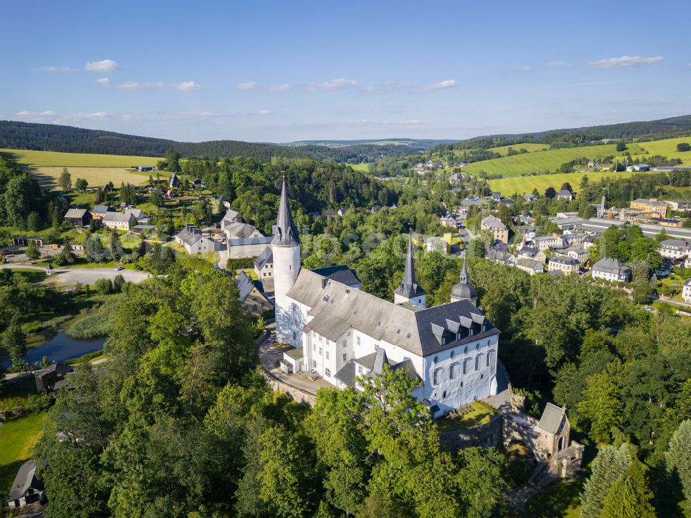 Neuhausen/Erzgebirge from above - Purschenstein Castle in Neuhausen/Erzgebirge in the state of Saxony, Germany