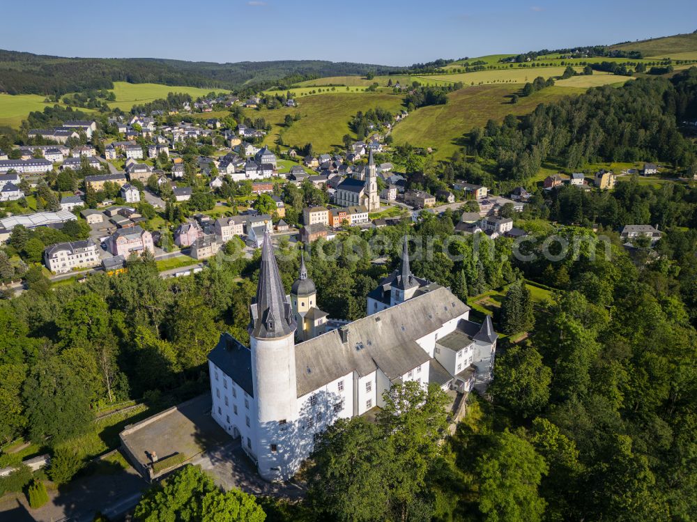 Neuhausen/Erzgebirge from the bird's eye view: Purschenstein Castle in Neuhausen/Erzgebirge in the state of Saxony, Germany