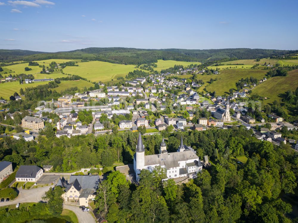 Aerial image Neuhausen/Erzgebirge - Purschenstein Castle in Neuhausen/Erzgebirge in the state of Saxony, Germany