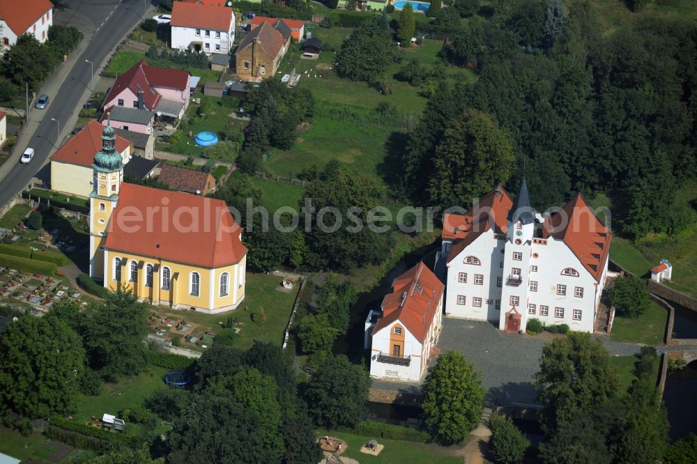 Belgershain from the bird's eye view: Building and castle Park castle Belgershain in Belgershain in the state Saxony