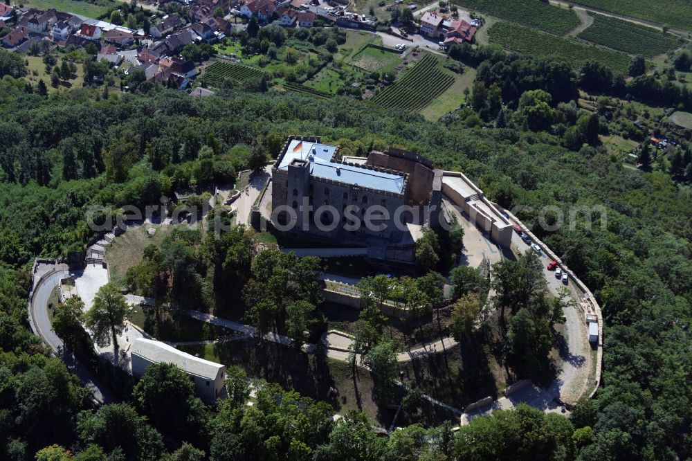 Neustadt an der Weinstraße from above - Building and Castle Park Castle Das Hambacher Schloss in Neustadt an der Weinstrasse in the state Rhineland-Palatinate