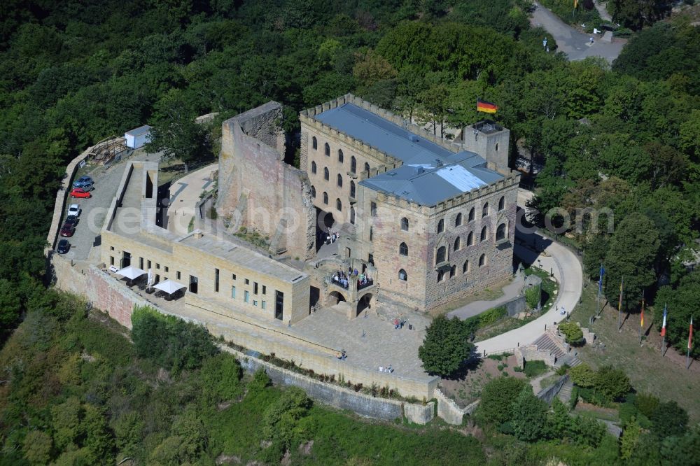 Neustadt an der Weinstraße from above - Building and Castle Park Castle Das Hambacher Schloss in Neustadt an der Weinstrasse in the state Rhineland-Palatinate