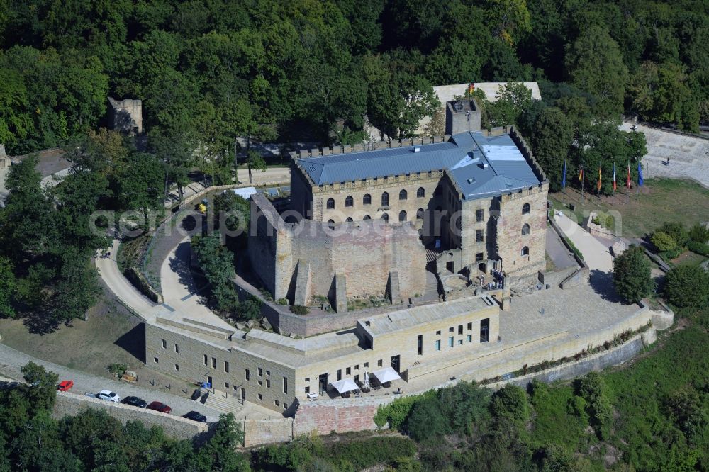 Neustadt an der Weinstraße from above - Building and Castle Park Castle Das Hambacher Schloss in Neustadt an der Weinstrasse in the state Rhineland-Palatinate