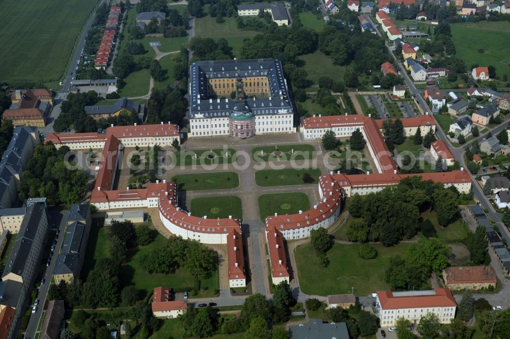 Wermsdorf from above - Building and Castle Park Castle Hubertusburg Wermsdorf in Wermsdorf in the state Saxony