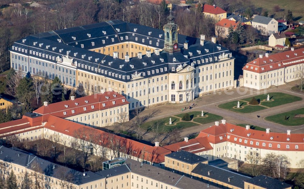 Wermsdorf from the bird's eye view: Building and Castle Park Castle Hubertusburg Wermsdorf in Wermsdorf in the state Saxony