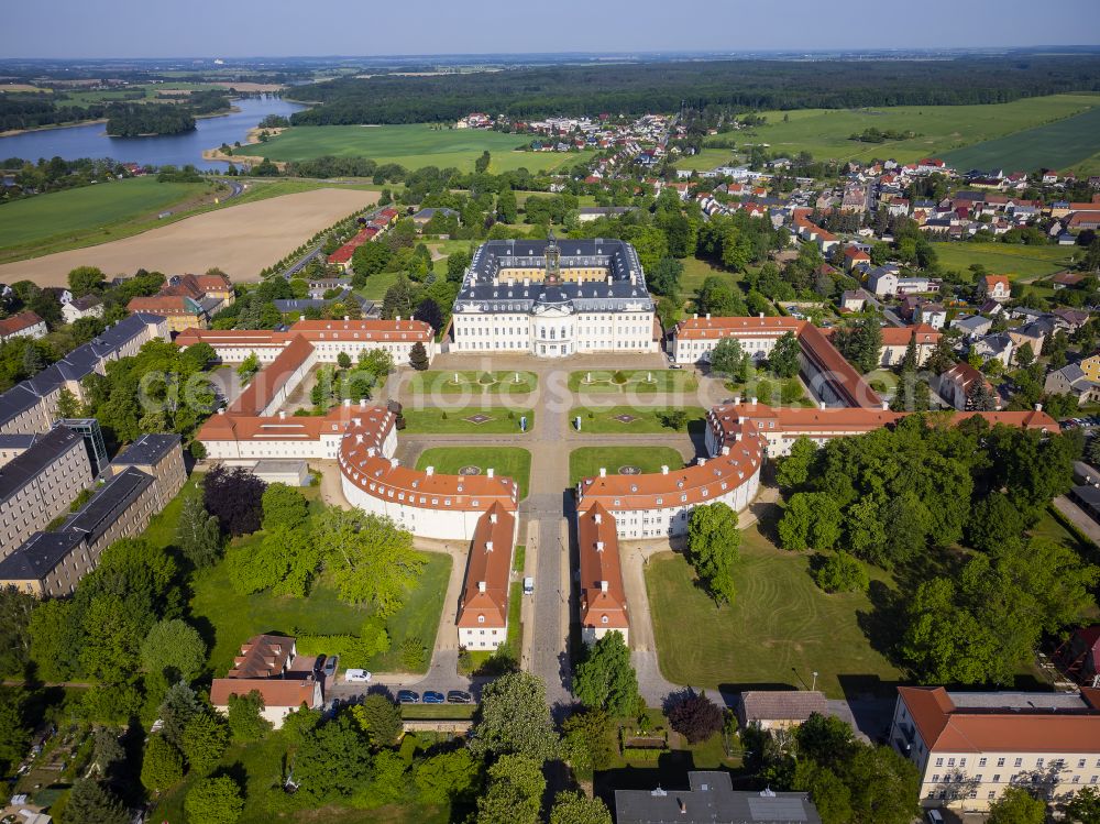 Wermsdorf from above - Building and Castle Park Castle Hubertusburg Wermsdorf in Wermsdorf in the state Saxony