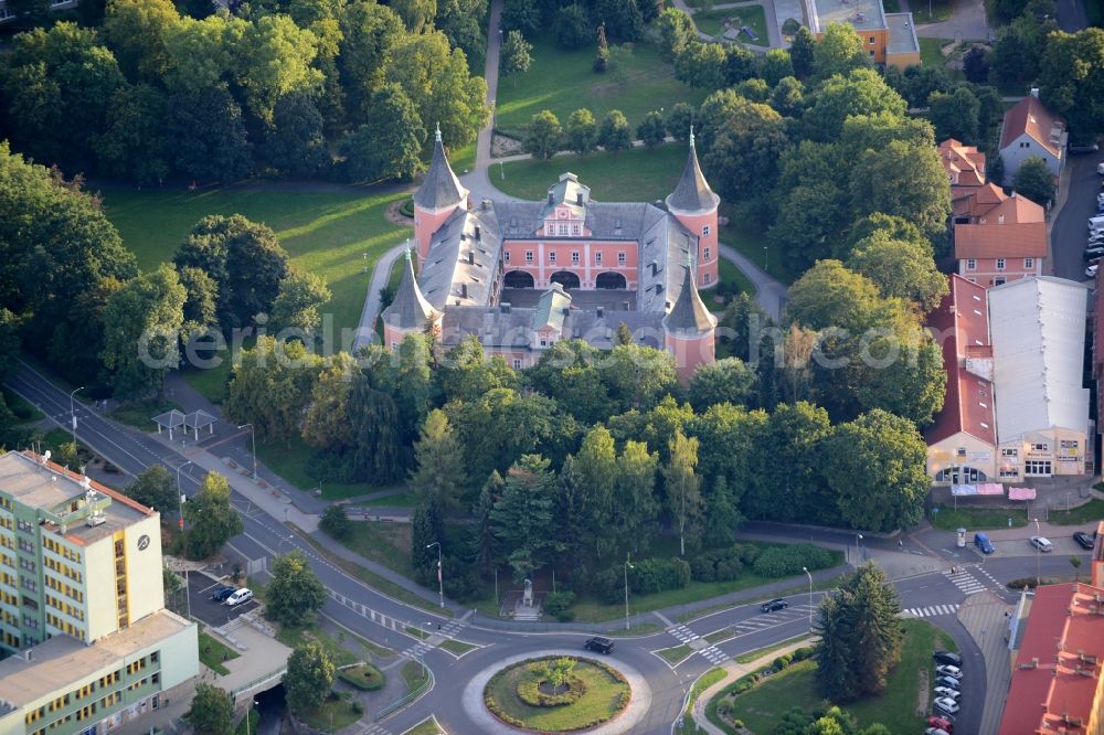 Sokolov from the bird's eye view: Building and Castle Park Castle Muzeum Sokolov, p.o. Karlovarského kraje in Sokolov in Czech Republic