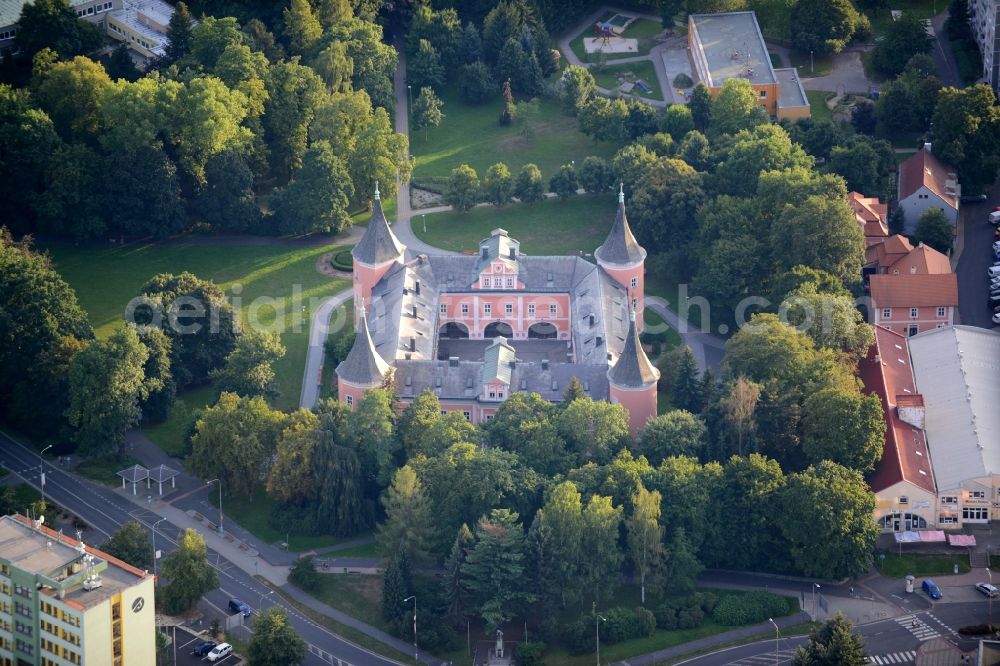 Aerial image Sokolov - Building and Castle Park Castle Muzeum Sokolov, p.o. Karlovarského kraje in Sokolov in Czech Republic