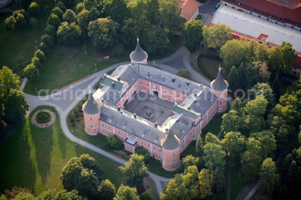 Sokolov from the bird's eye view: Building and Castle Park Castle Muzeum Sokolov, p.o. Karlovarského kraje in Sokolov in Czech Republic