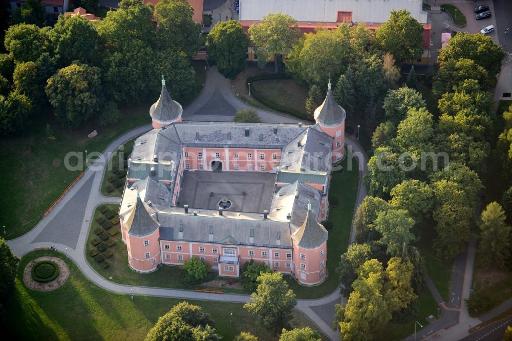 Aerial image Sokolov - Building and Castle Park Castle Muzeum Sokolov, p.o. Karlovarského kraje in Sokolov in Czech Republic