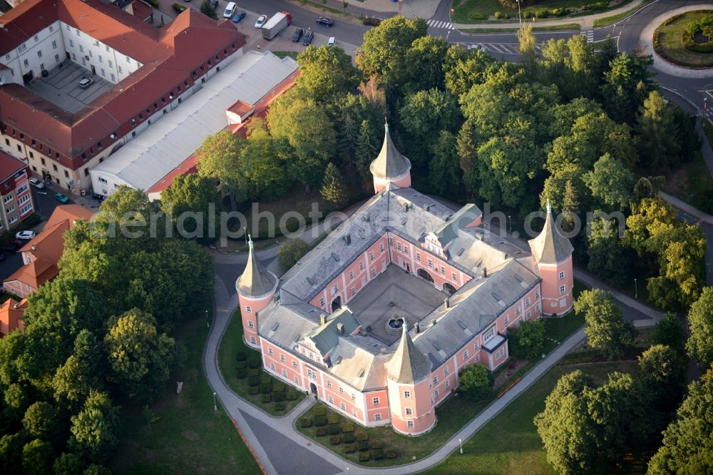 Sokolov from above - Building and Castle Park Castle Muzeum Sokolov, p.o. Karlovarského kraje in Sokolov in Czech Republic