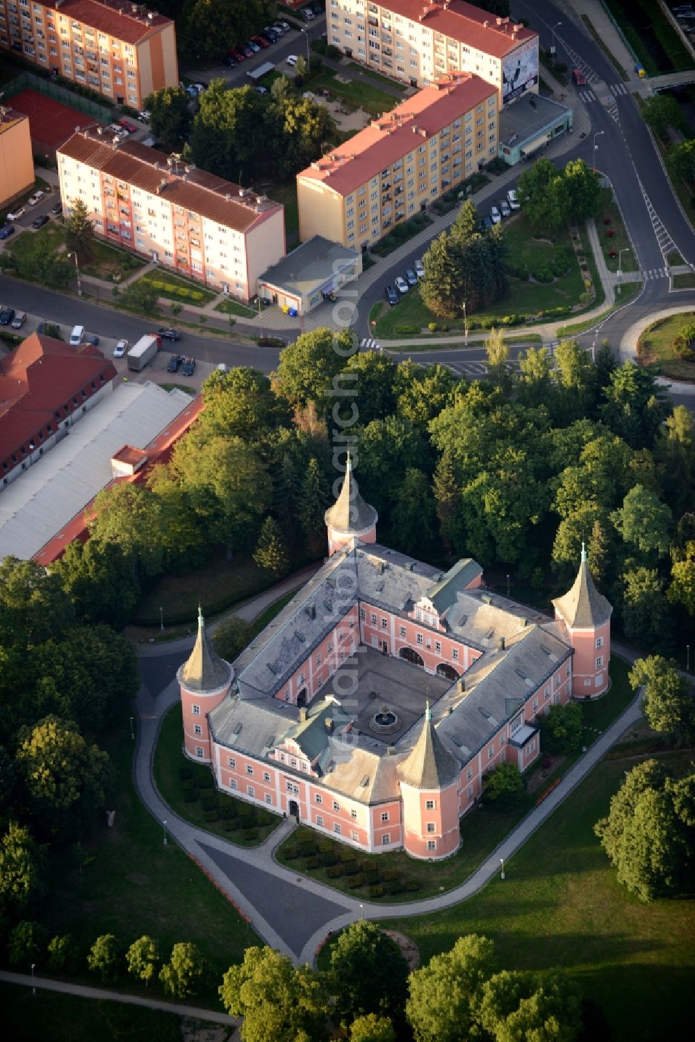 Aerial photograph Sokolov - Building and Castle Park Castle Muzeum Sokolov, p.o. Karlovarského kraje in Sokolov in Czech Republic