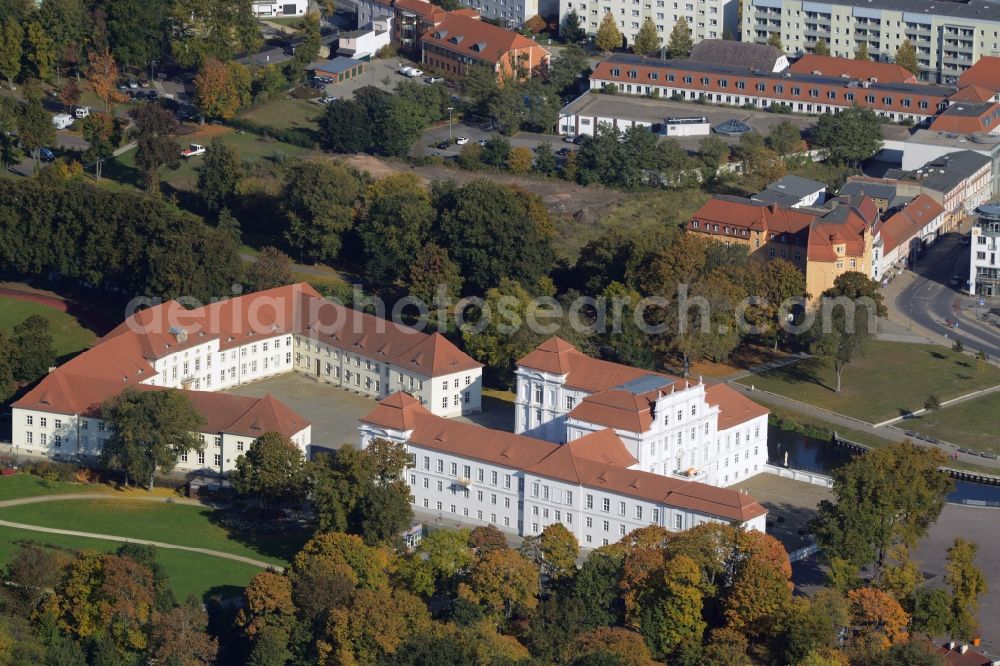 Oranienburg from the bird's eye view: Building and Castle Park Castle in Oranienburg in the state Brandenburg