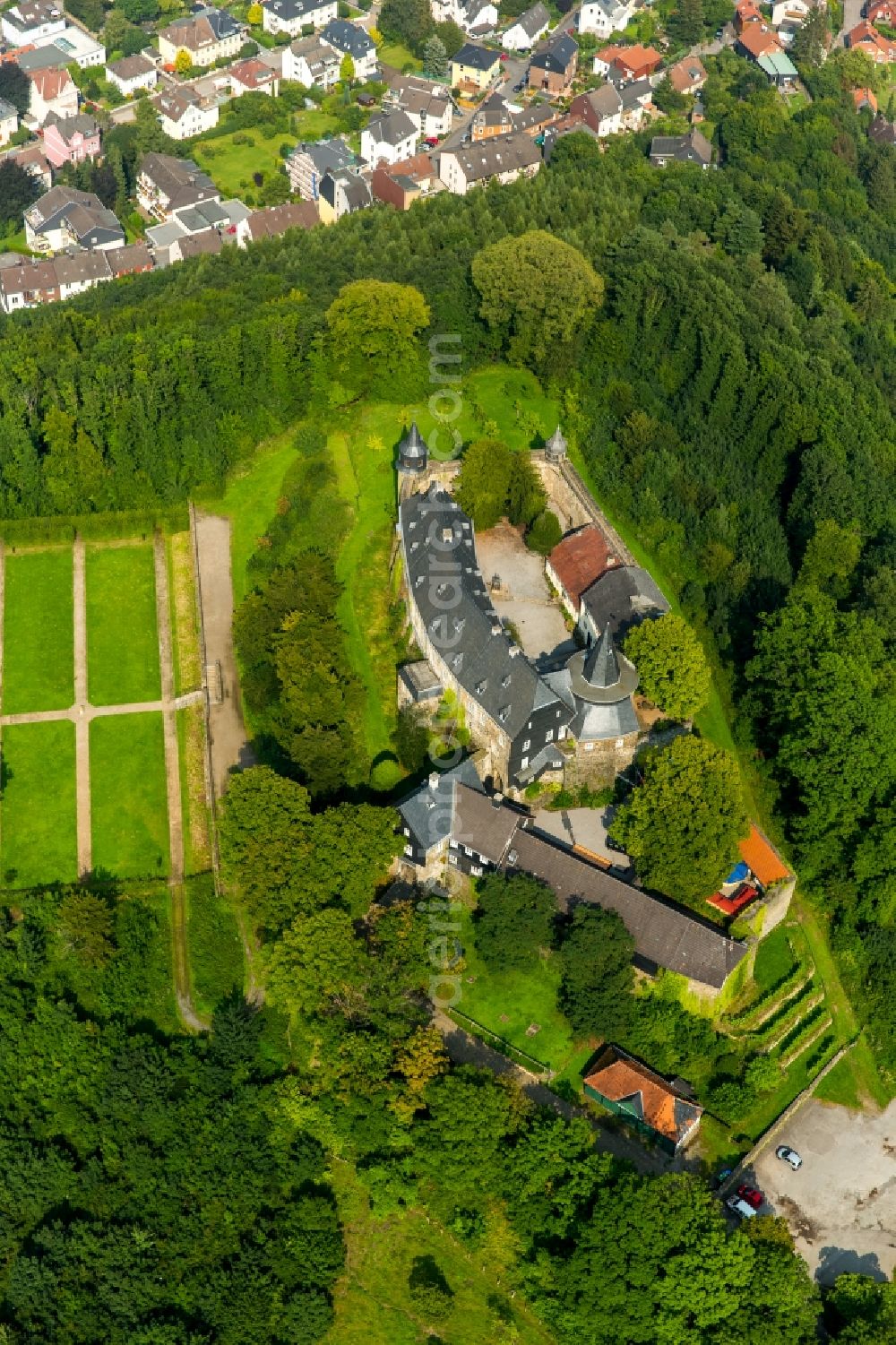 Hagen from above - Building and Castle Park Castle Schloss Hohenlimburg in Hagen in the state North Rhine-Westphalia