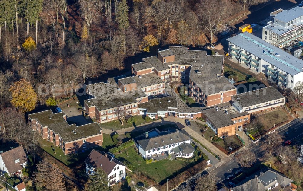 Lüdenscheid from above - Building of the retirement center Seniorenzentrum Luedenscheid on Parkstrasse in Luedenscheid in the state North Rhine-Westphalia, Germany