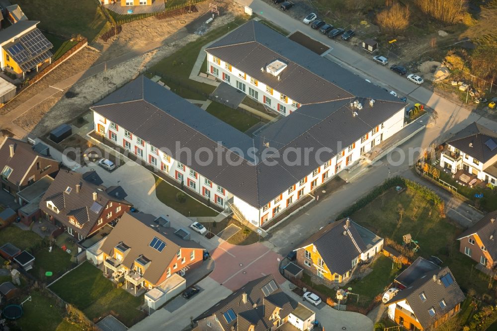 Haltern am See from above - Building of the retirement center Alloheim Senioren-Residenz a??Sythen on Seea?? in Haltern am See in the state North Rhine-Westphalia, Germany