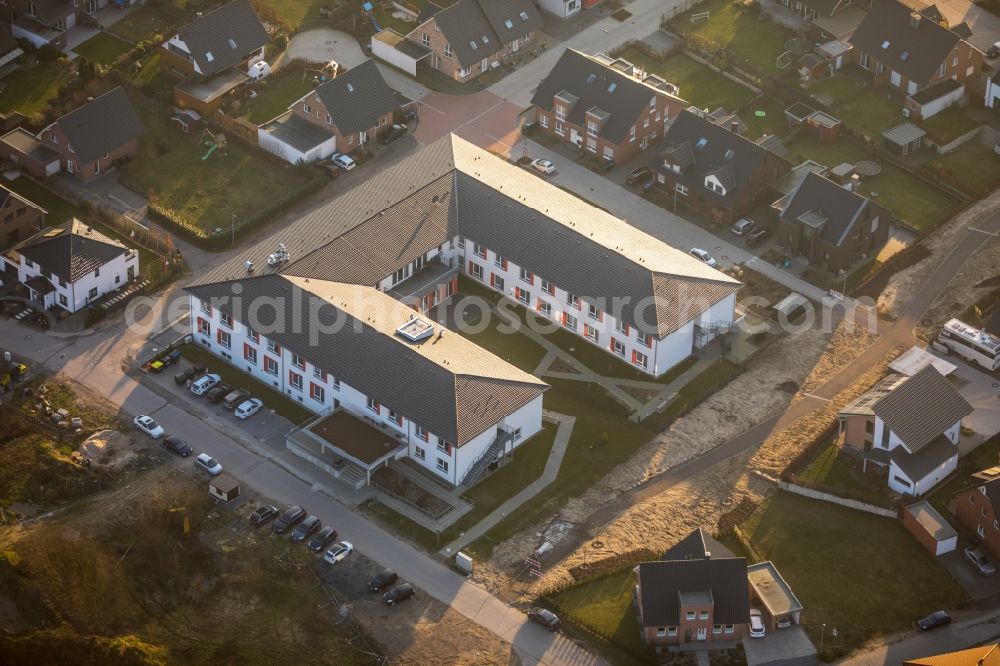 Haltern am See from above - Building of the retirement center Alloheim Senioren-Residenz a??Sythen on Seea?? in Haltern am See in the state North Rhine-Westphalia, Germany