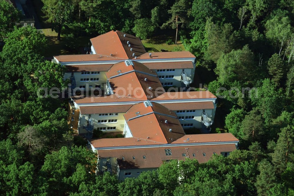 Aerial image Berlin - Building of the retirement center Alpenland Pflegeheime Berlin GmbH on Koepenicker Strasse in the district Marzahn-Hellersdorf in Berlin, Germany