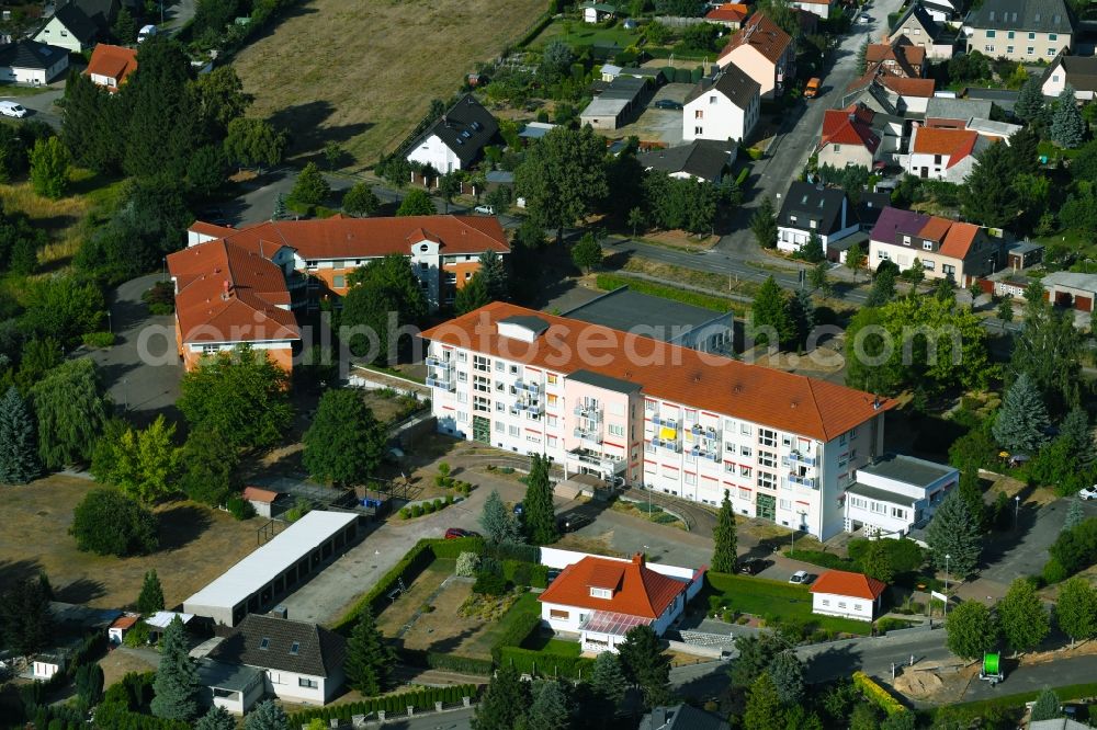 Osterburg (Altmark) from the bird's eye view: Building of the retirement center DRK KV Oestliche Altmark e.V. on Arendseer Weg in Osterburg (Altmark) in the state Saxony-Anhalt, Germany