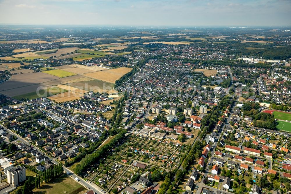 Bergkamen from above - Building of the retirement center Hermann-Goerlitz-Seniorenzentrum on Marie-Juchacz-Strasse in Bergkamen in North Rhine-Westphalia, Deurschland