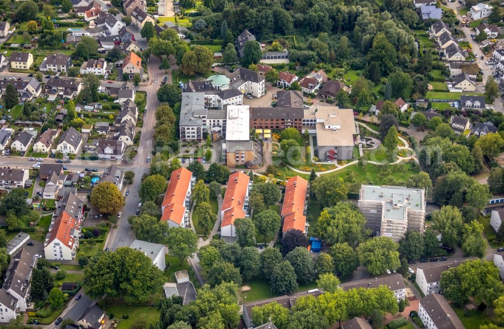 Aerial image Essen - Building of the retirement center Kloster Emmaus in Essen in the state North Rhine-Westphalia, Germany