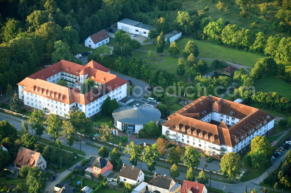 Aerial image Aschersleben - Building of the retirement center Senioren-Wohnpark Aschersleben on Askanierstrasse in Aschersleben in the state Saxony-Anhalt, Germany