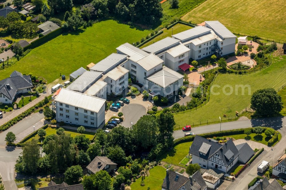 Schmallenberg from above - Building of the retirement center Seniorencentrum St.Raphael on Altenilper Strasse in Schmallenberg in the state North Rhine-Westphalia, Germany